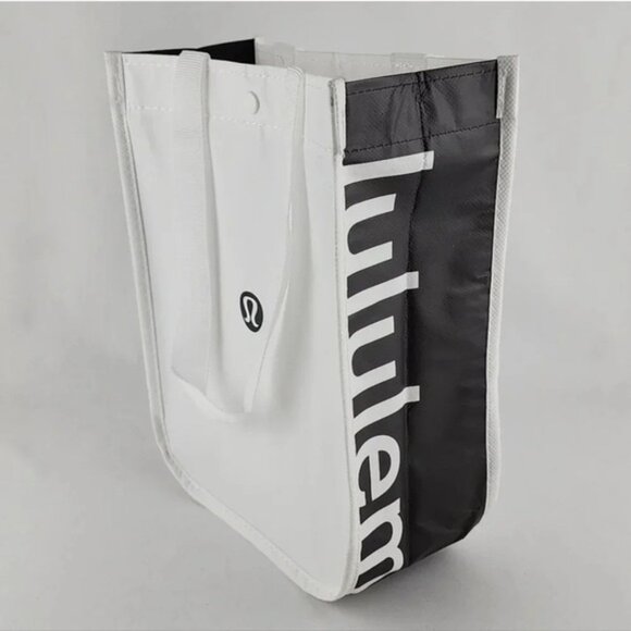 Lululemon Carry All Tote Bag White Black  Reusable Collectible Recycled - Picture 1 of 6